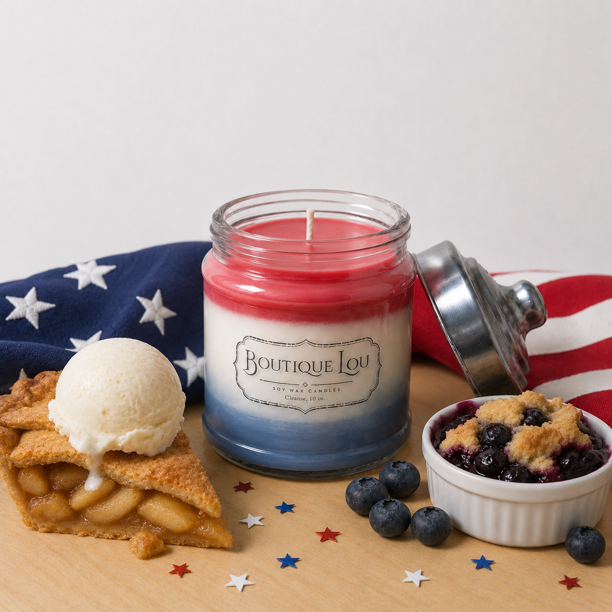 America's 250th Birthday 10 oz Red, White & Blue Soy Candle